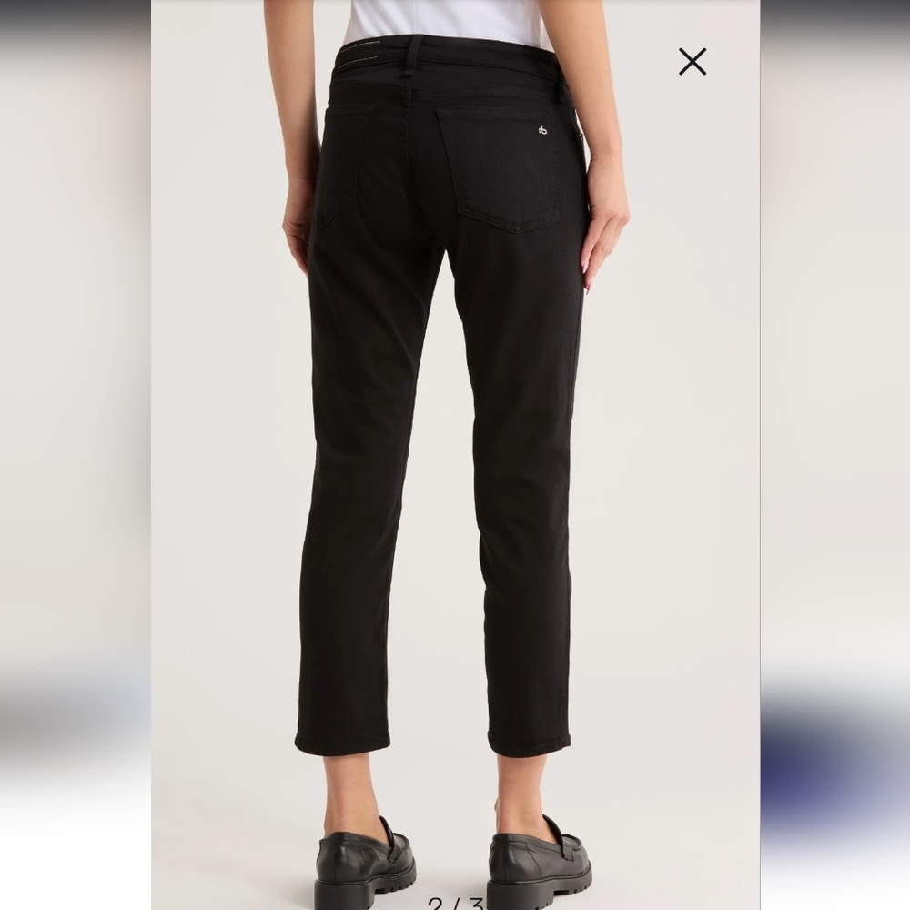 Rag & Bone Black Jeans Dylan Low Rise Slim Boyfriend 31 New - Picture 2 of 13